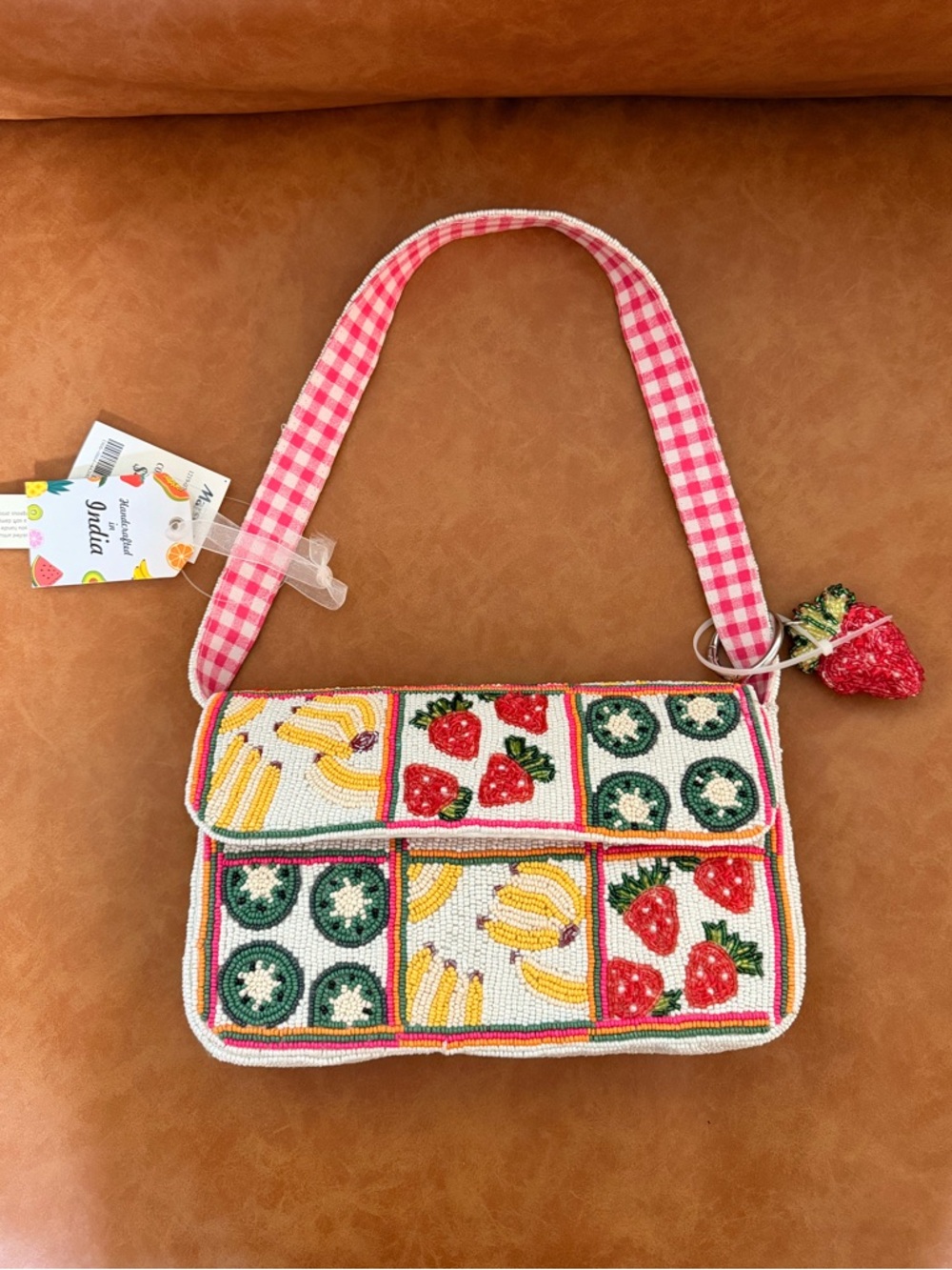 Viral TJ Maxx Beaded Fruit Banana Bag Made in India Colorful TikTok Trend Purse